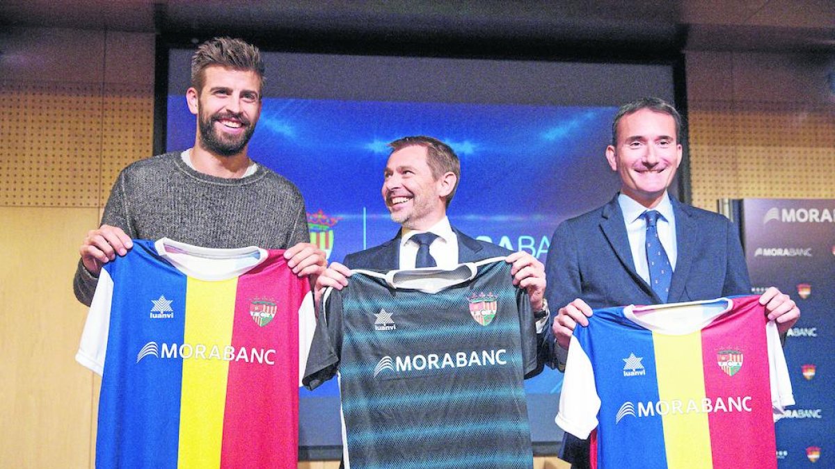 Gerard Piqué, en la presentación del patrocinador del Andorra.