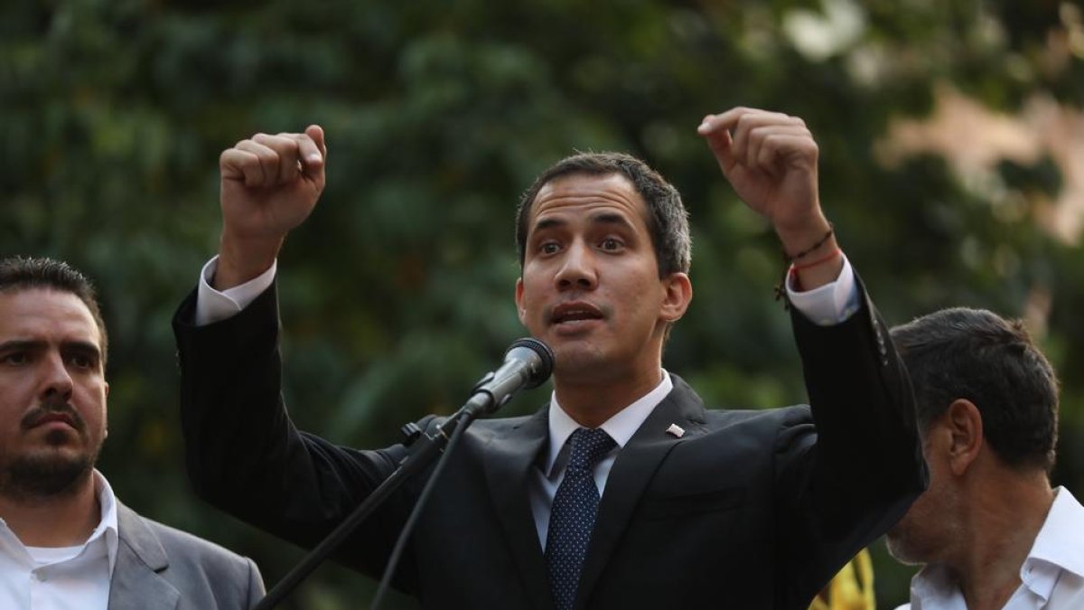 Juan Guaidó, ahir, a Caracas.