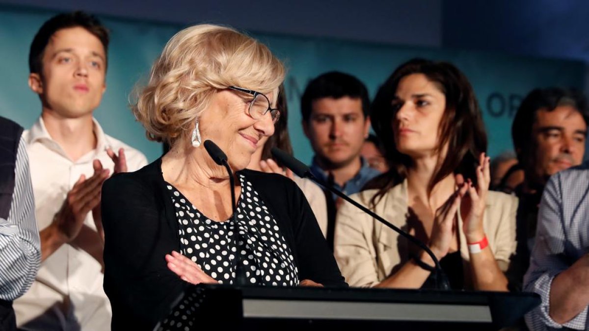 Carmena tras conocerse el resultado en las municipales madrileñas.