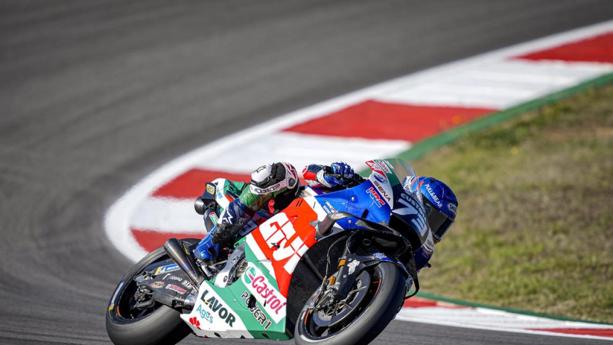 Àlex Márquez durante la sesión de calificación del Gran Premio del Algarve.