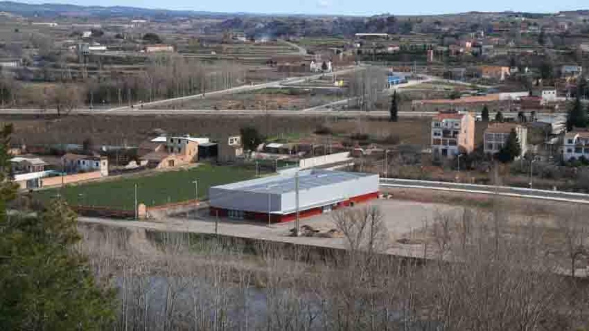 La zona del pavelló del Molí de l’Esquerrà a Balaguer.