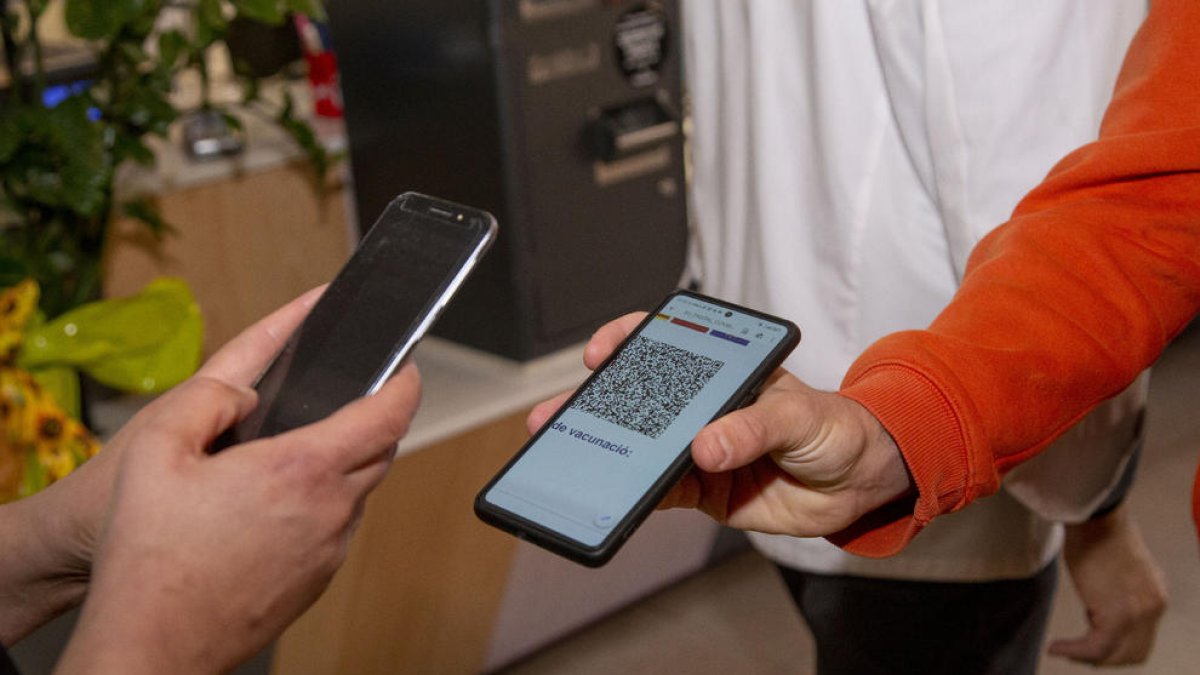 Comprobación de un certificado Covid en Lleida.