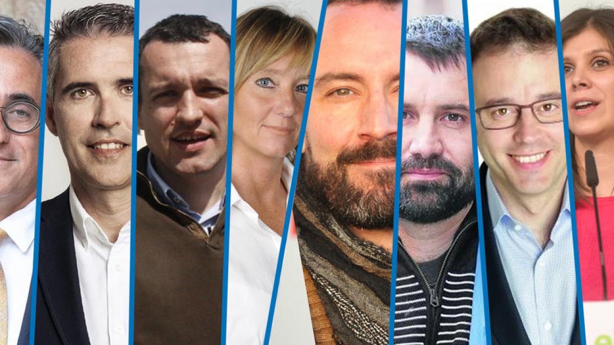 Imagen de los ocho principales candidatos a la demarcación de Lleida