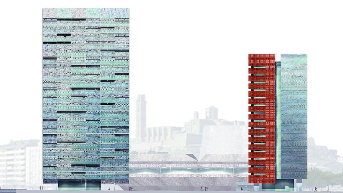 Imatge actual de l’estat d’abandó del solar, situat al costat de la Llotja.