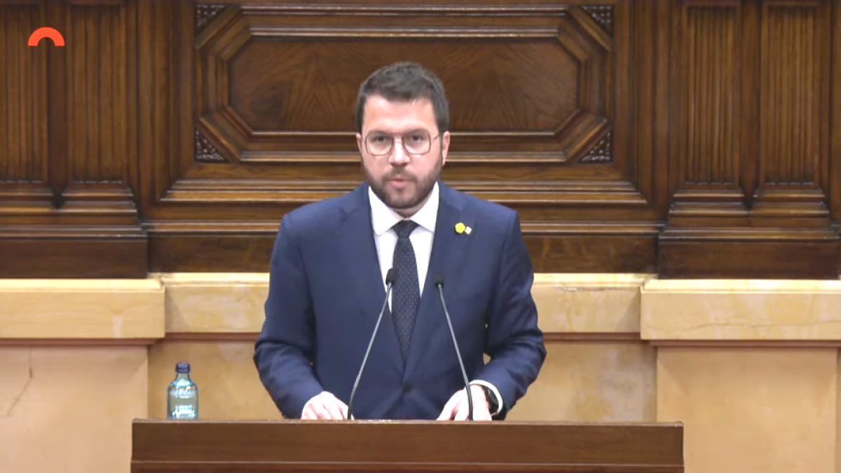 Pere Aragonès, en el ple d'investidura