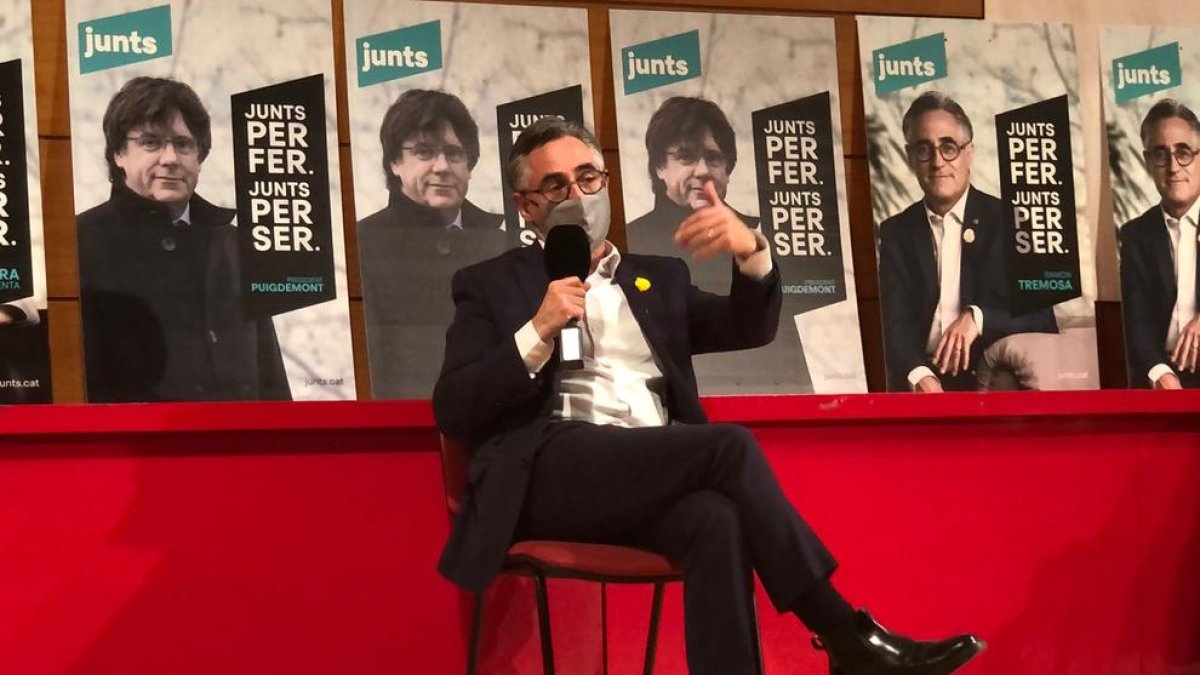 El candidato Ramon Tremosa en el acto de ayer en Mollerussa.