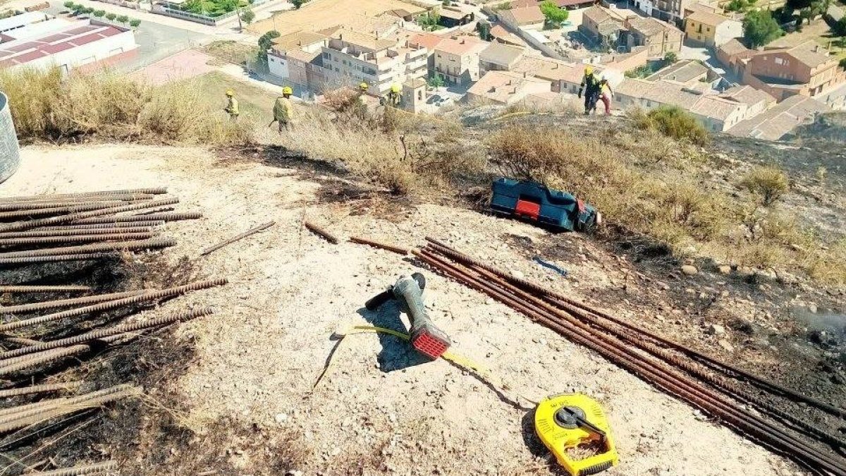 Imatge de la serra radial que hauria originat l’incendi de Gerb.