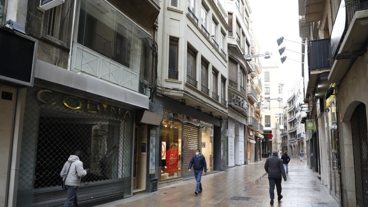 imagen de Eix Comercial de la ciudad de Lleida el pasado 31 de enero.