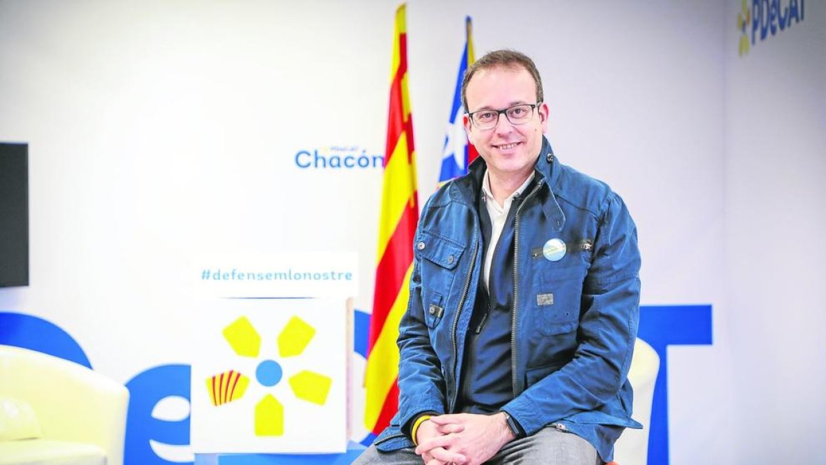 Marc Solsona, en la sede del PDeCAT en la ciudad de Lleida.