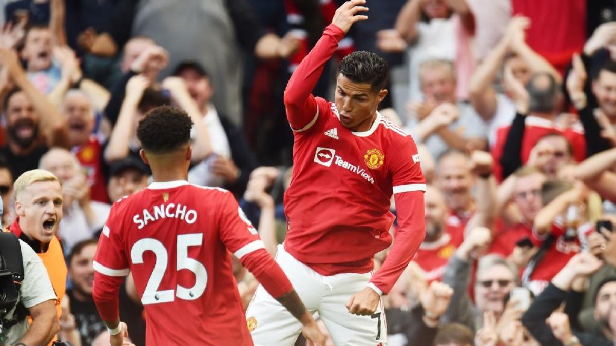 Cristiano Ronaldo celebrando uno de sus goles frente al Newcastle.