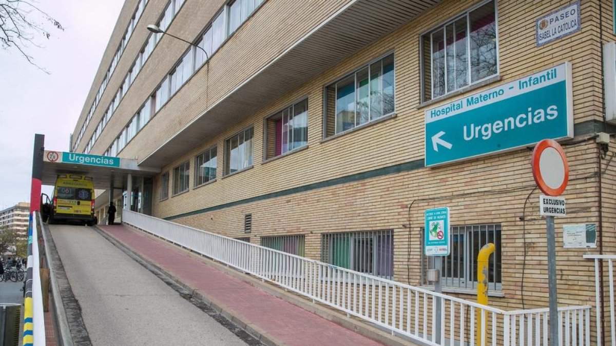 Accés a l’Hospital Infantil Miguel Servet de Saragossa.
