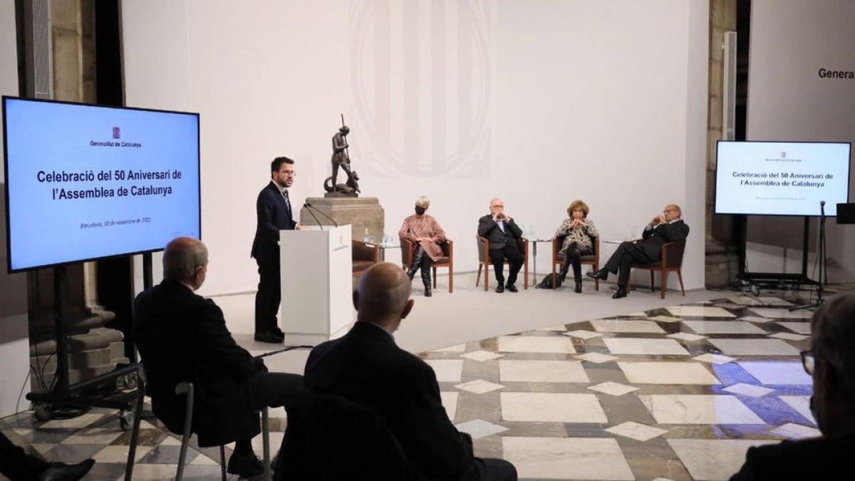 Aragonès durante su intervención en el acto de ayer.