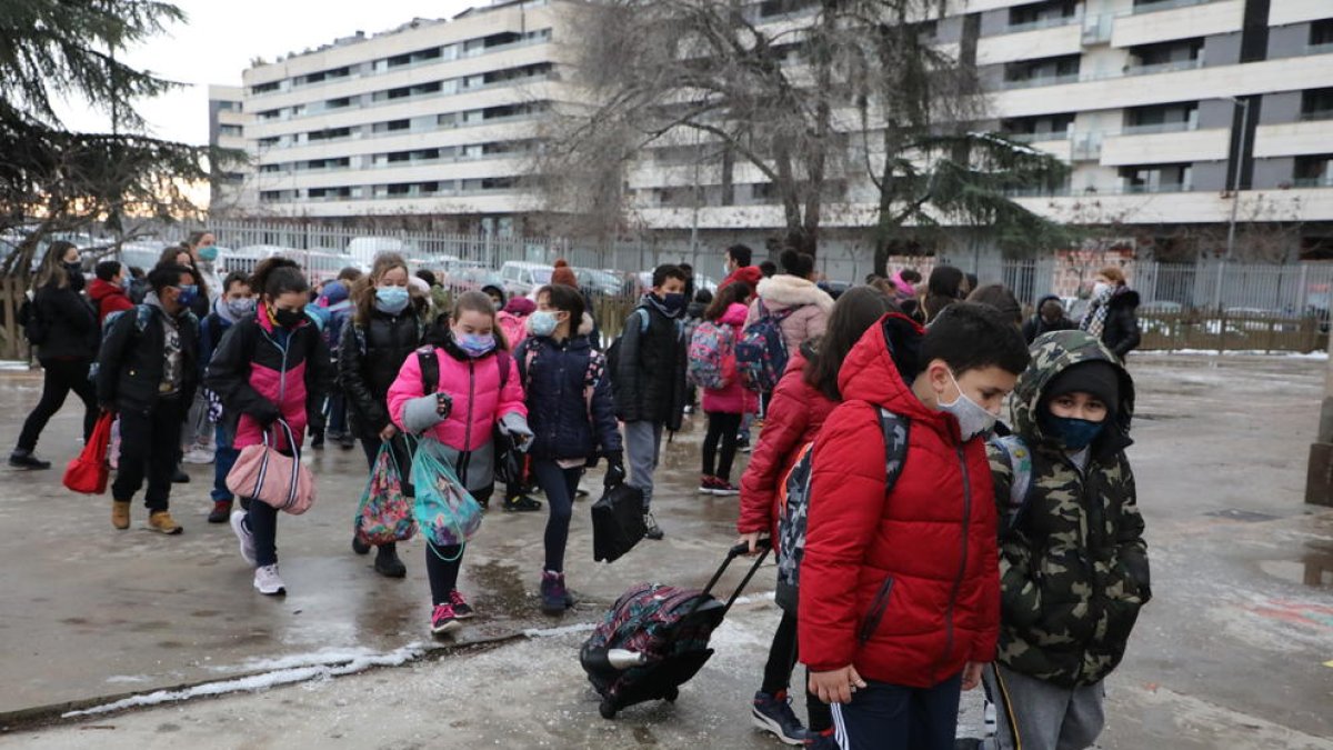 Alumnes d’un col·legi de Lleida.