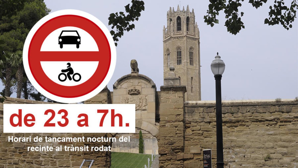 El Turó de la Seu Vella de Lleida tancarà l'accés a vehicles durant la nit per evitar 'botellons'