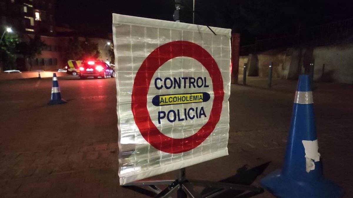 Un dels controls de trànsit de la Guàrdia Urbana.