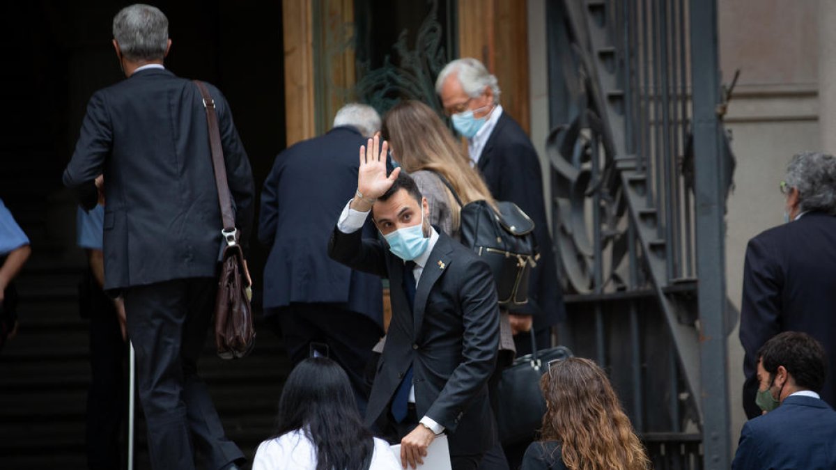 L’expresident del Parlament Roger Torrent, a l’arribar al TSJC el 15 de setembre.