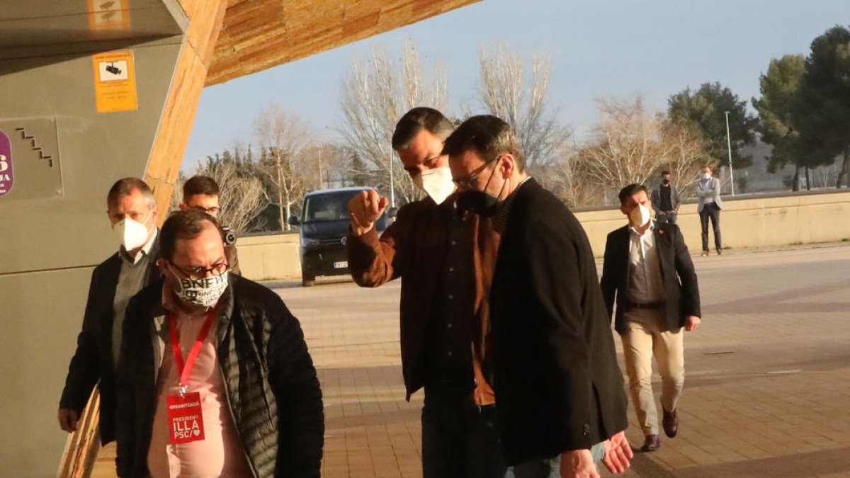 Pedro Sánchez va exercir d’estrella convidada de la campanya del PSC a Lleida.