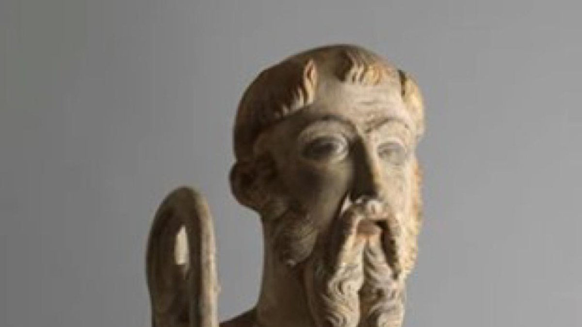 La escultura gótica de Sant Antoni Abad que ha recibido en depósito el Museu de Lleida.