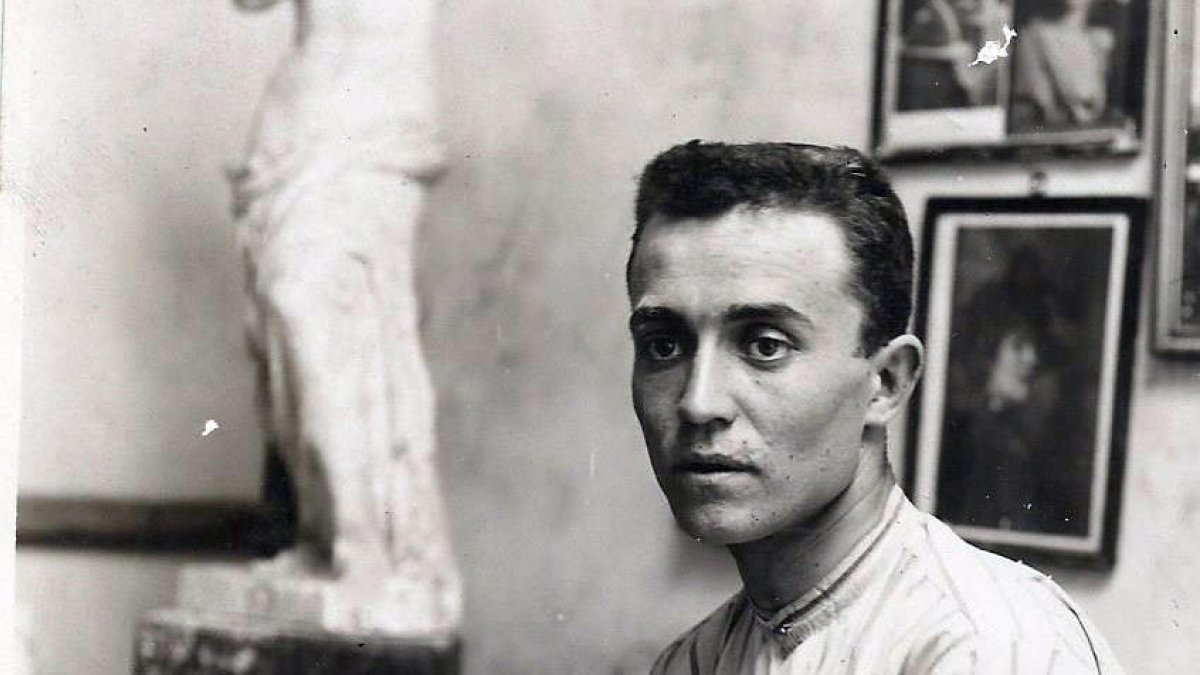 Imagen de juventud del escultor de la Segarra Urbici Soler.