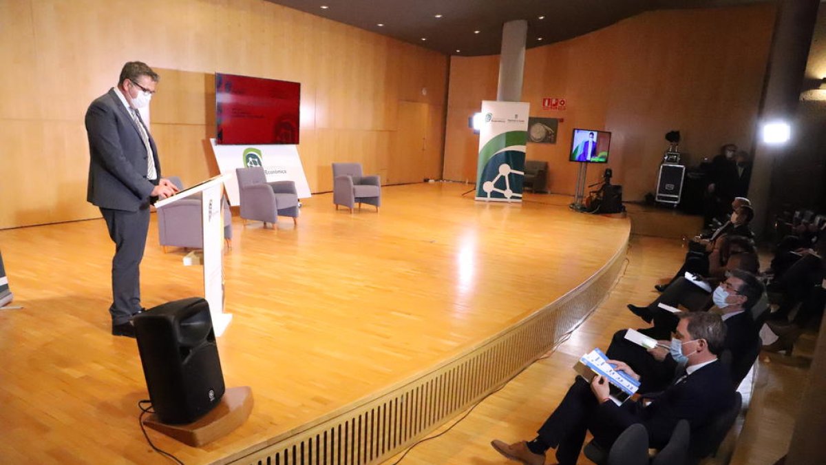 Joan Talarn, durante la presentación ayer en Lleida.