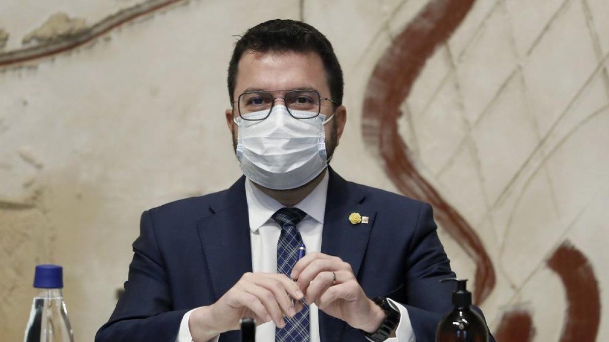 El president de la Generalitat, Pere Aragonès ha encapçalat aquest dimarts la reunió setmanal de l'executiu català.