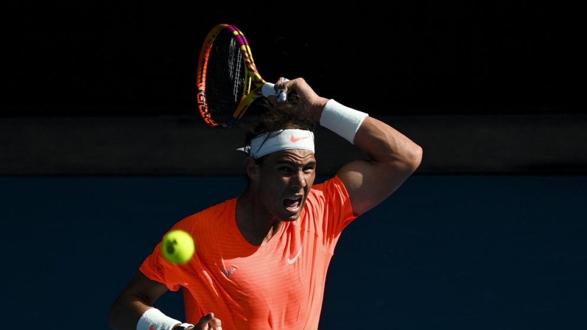 Rafa Nadal, en el partit contra l’italià Fabio Fognini.