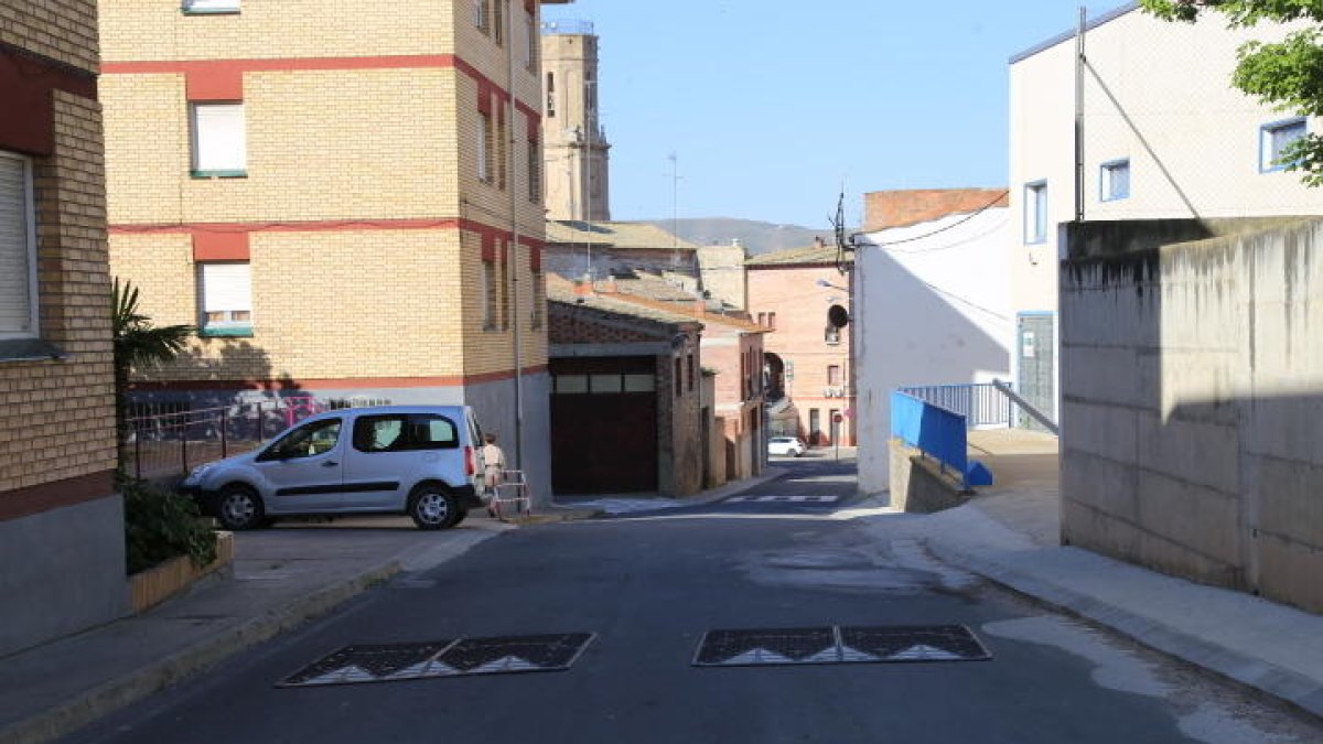 Bandas rugosas ya instaladas en el centro hace dos años.