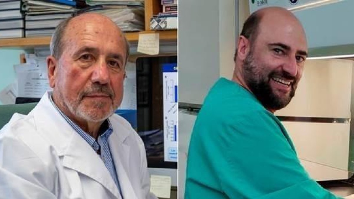 Els investigadors Mariano Esteban (esquerra) i Juan García Arriaza, del Centre Nacional de Biotecnologia del CSIC.