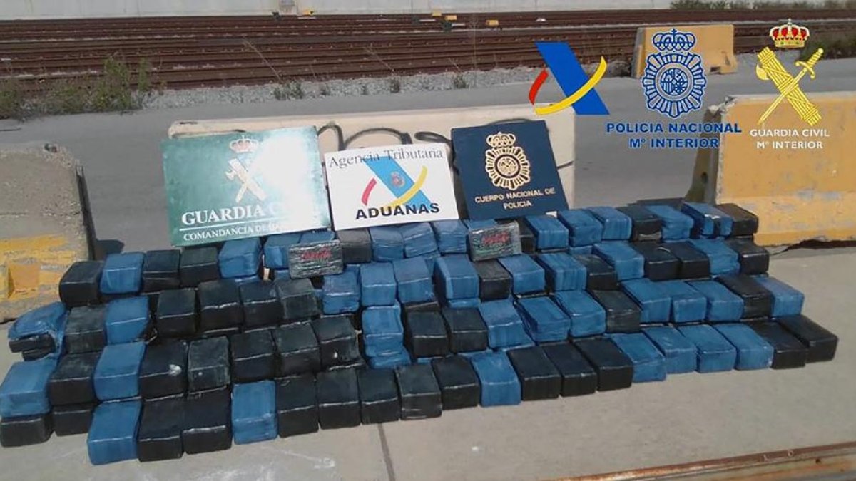Imatge de la droga confiscada al port de Barcelona.
