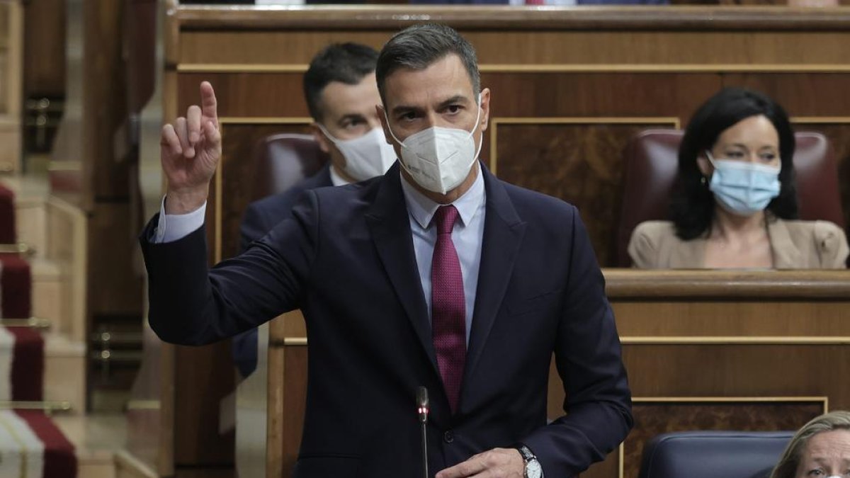 El president, Pedro Sánchez, dimecres al Congrés.