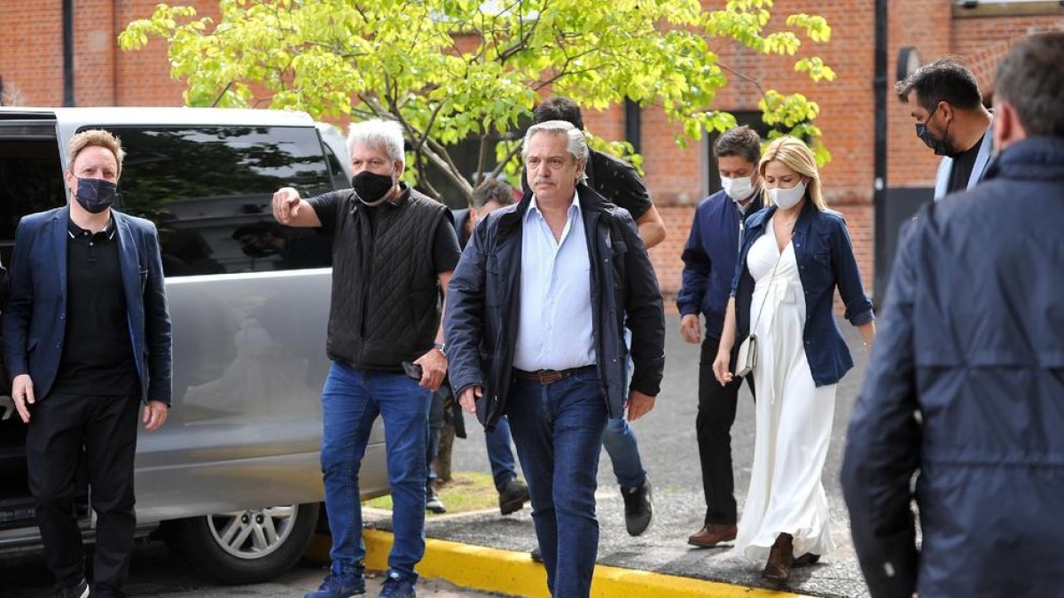 El president de l’Argentina, Alberto Fernández, després de votar.