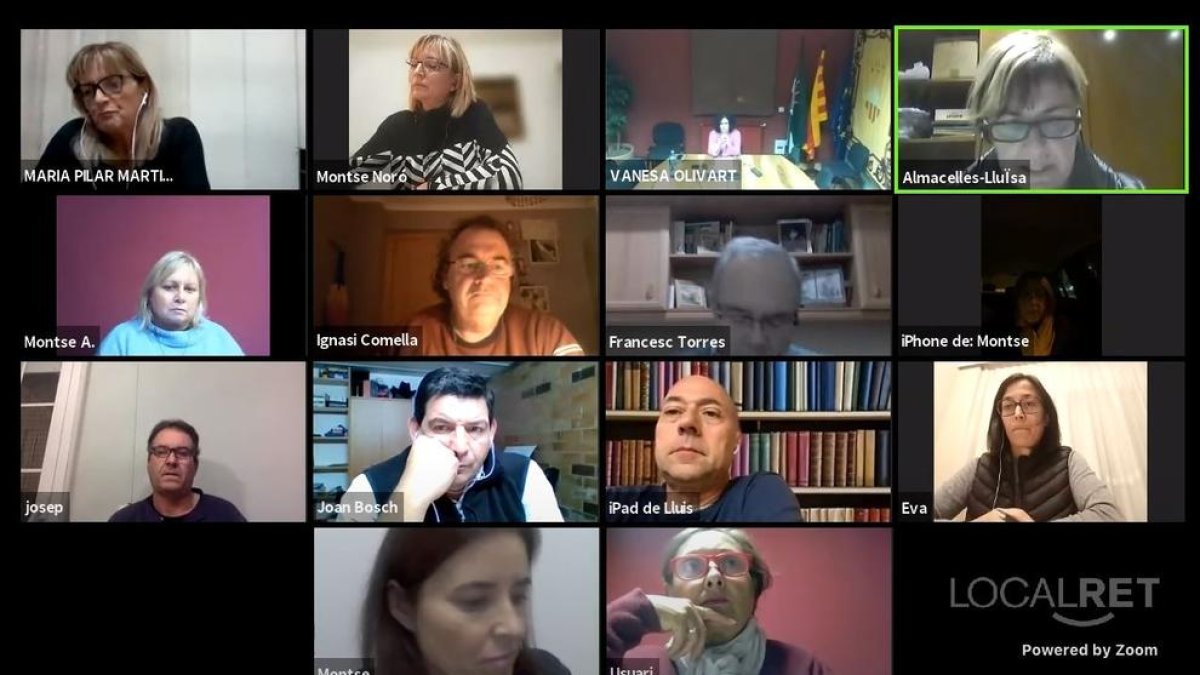El ple d’ahir d’Almacelles, que va ser telemàtic.