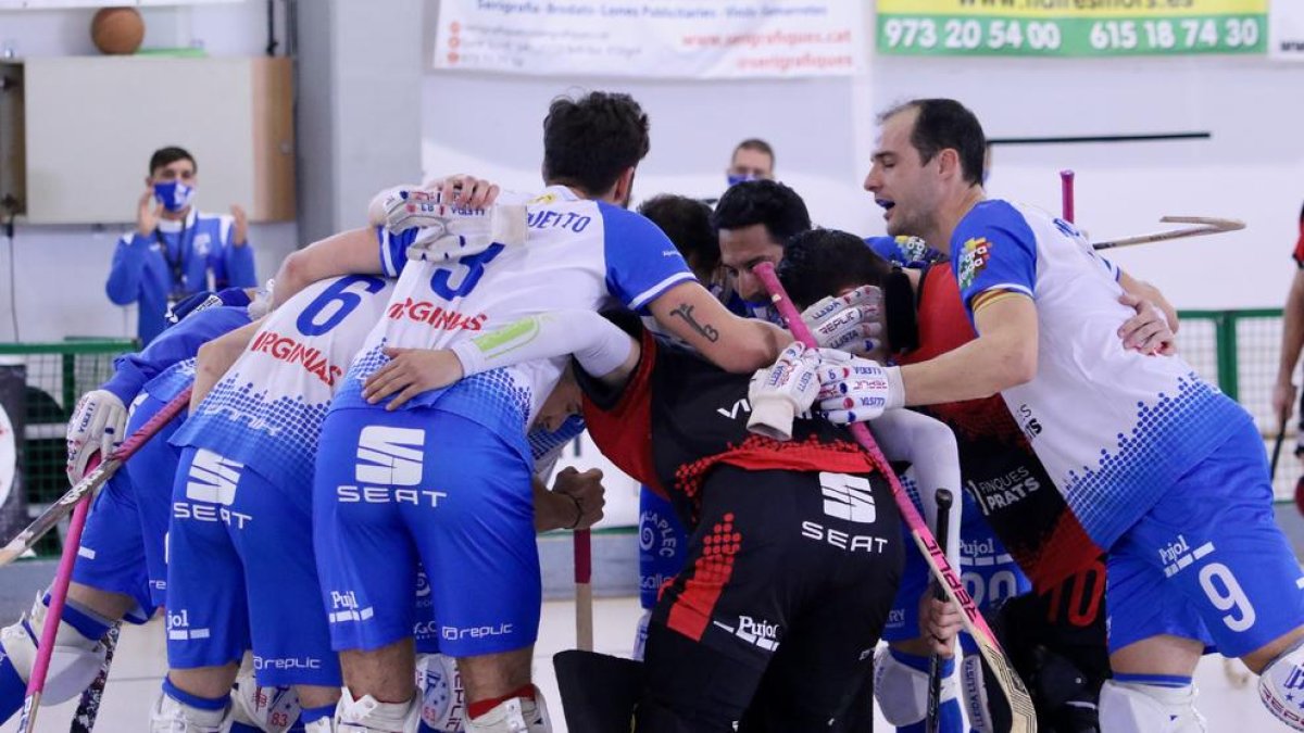 Els jugadors del Llista, durant el partit del passat dia 5 davant del Reus.