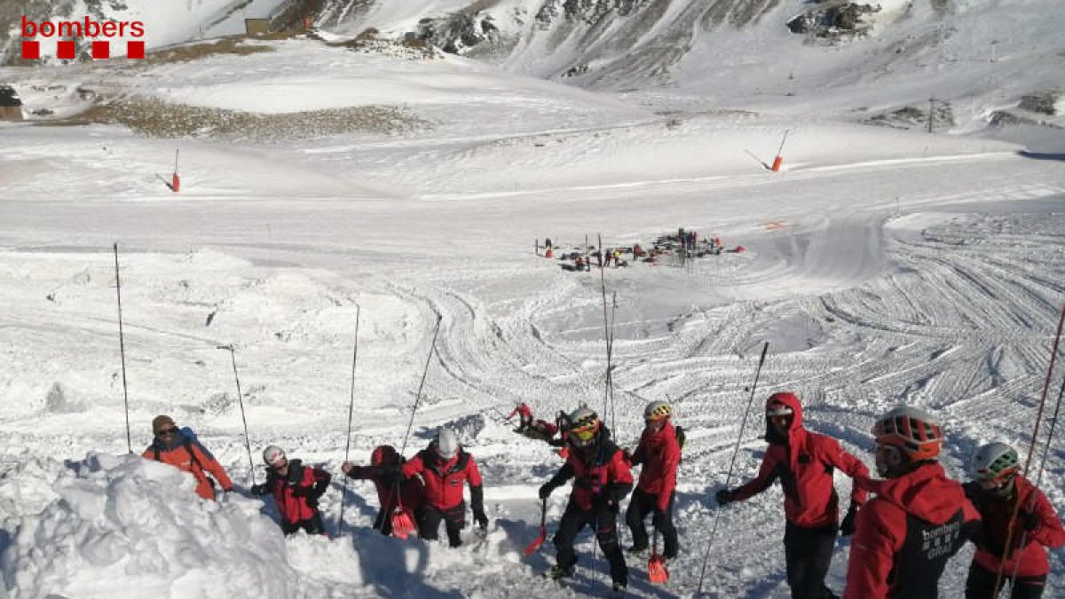 Simulacro de rescate por un alud con múltiples víctimas esta semana en la estación de Boí Taüll.