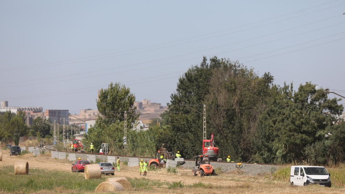 Els treballs a la línia ferroviària de Manresa.