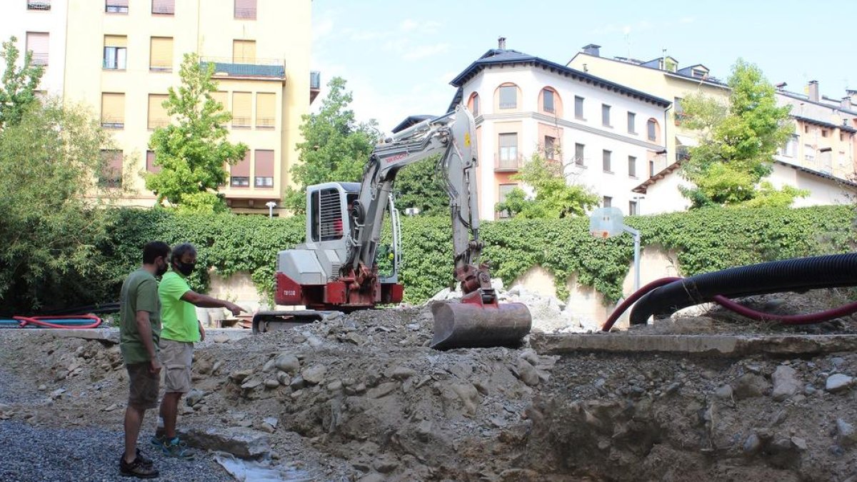 Imatge dels treballs al Pati de les Monges.