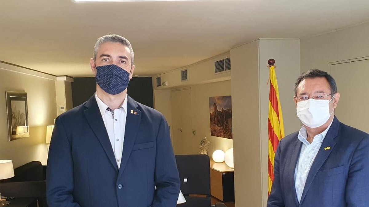 Bernat Solé y Ramon Farré ayer en la deleglación en Lleida.