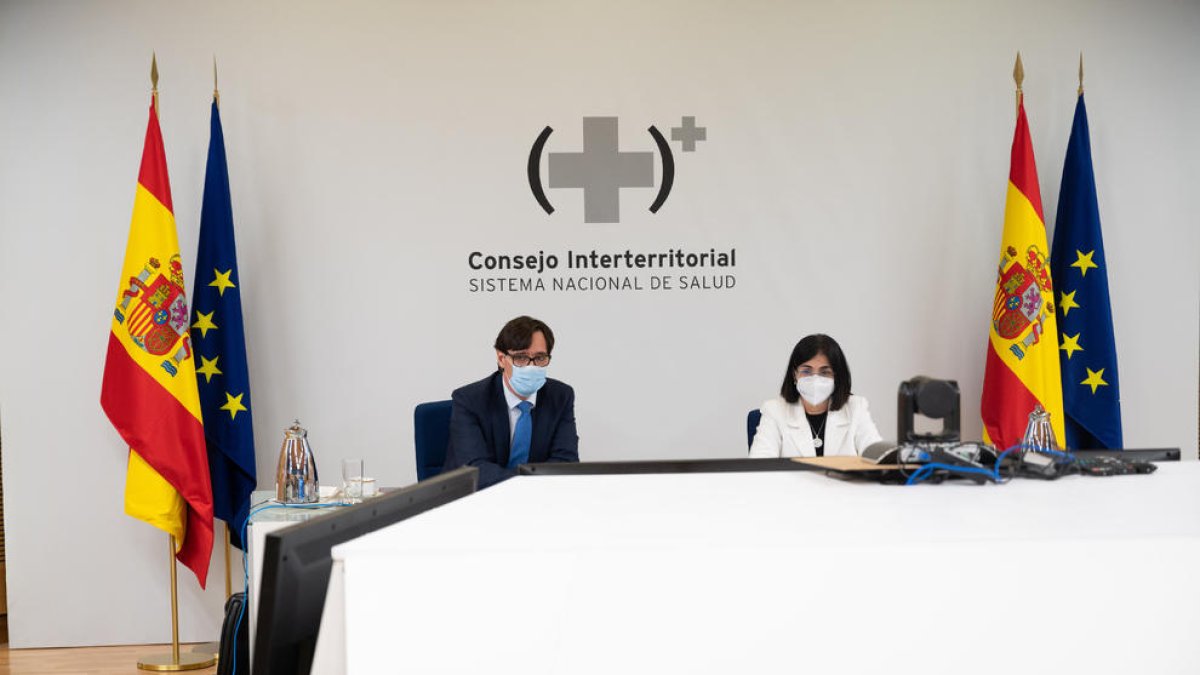 Illa i Darias a la reunió telemàtica del Consell Interterritorial de Salut del 4 de gener.