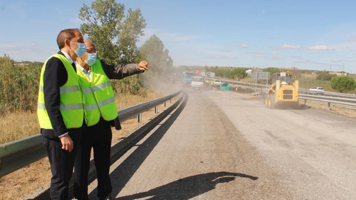 Crespín visitó las obras de los enlaces a la variante de Lleida.
