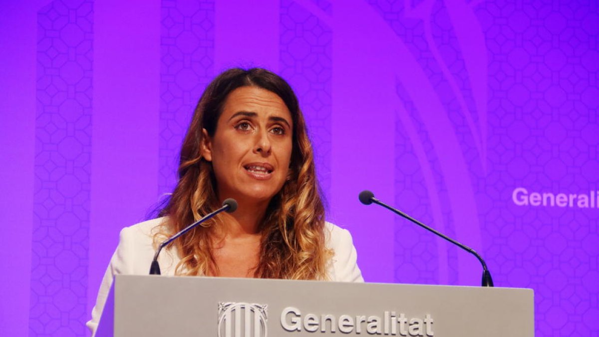La portaveu del Govern, Patrícia Plaja, aquest dimarts en roda de prensa.