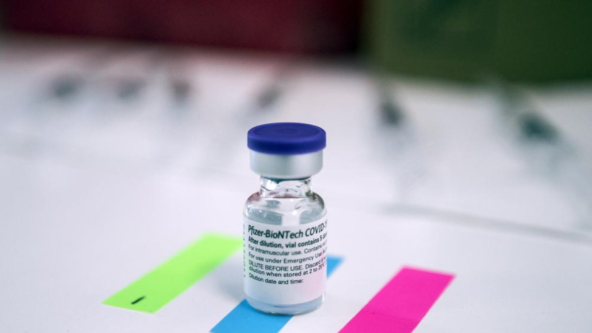 Vista d'una dosi de la vacuna contra la covid-19 de Pfizer