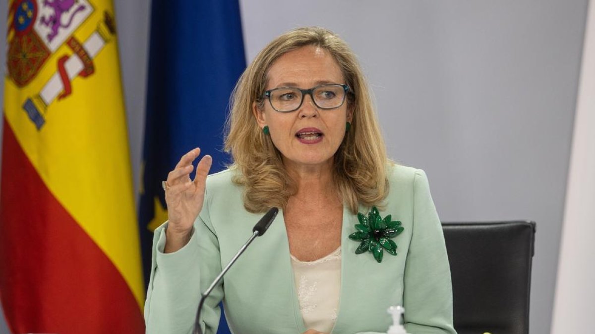 La vicepresidenta del Govern, Nadia Calviño, ahir.