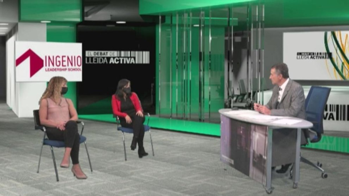 Un momento de la grabación del programa en Lleida TV.