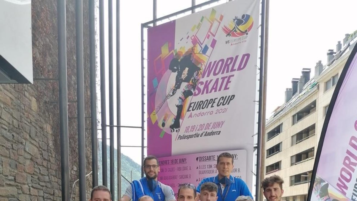 L’expedició lleidatana, ahir a Andorra.