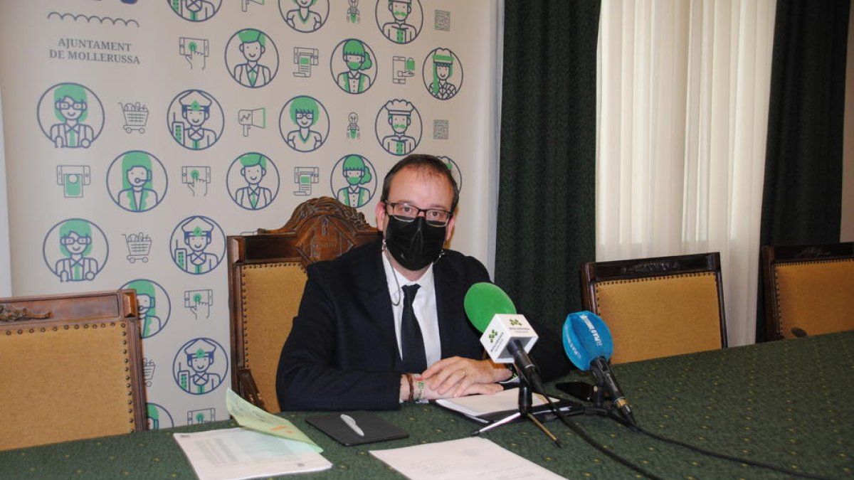 L’alcalde de Mollerussa, Marc Solsona, ahir al consistori.