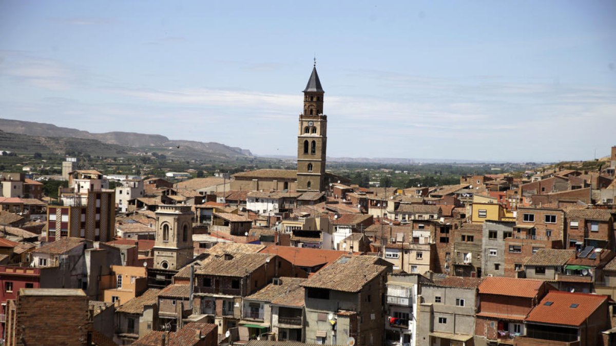 Vista panorámica del centro histórico de Fraga.