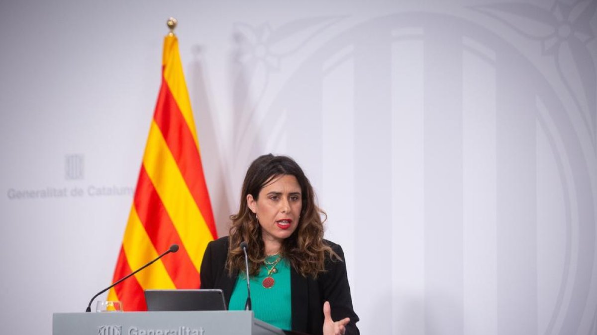 La portavoz del Govern, Patrícia Plaja, ayer en rueda de prensa.