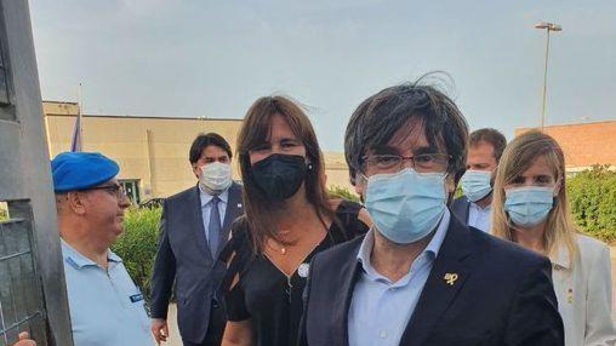 Puigdemont, a la sortida de la presó aquest divendres.