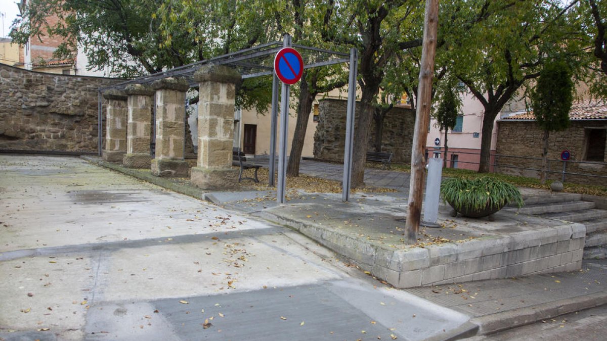 Imatge de la intervenció a la plaça de la Muralla.