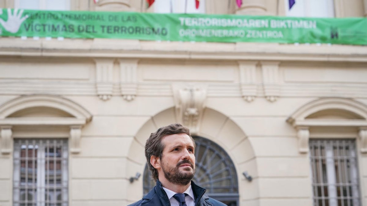 Pablo Casado, este lunes en el País Vasco.